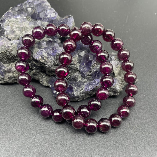 紫牙烏石榴石手串 8mm