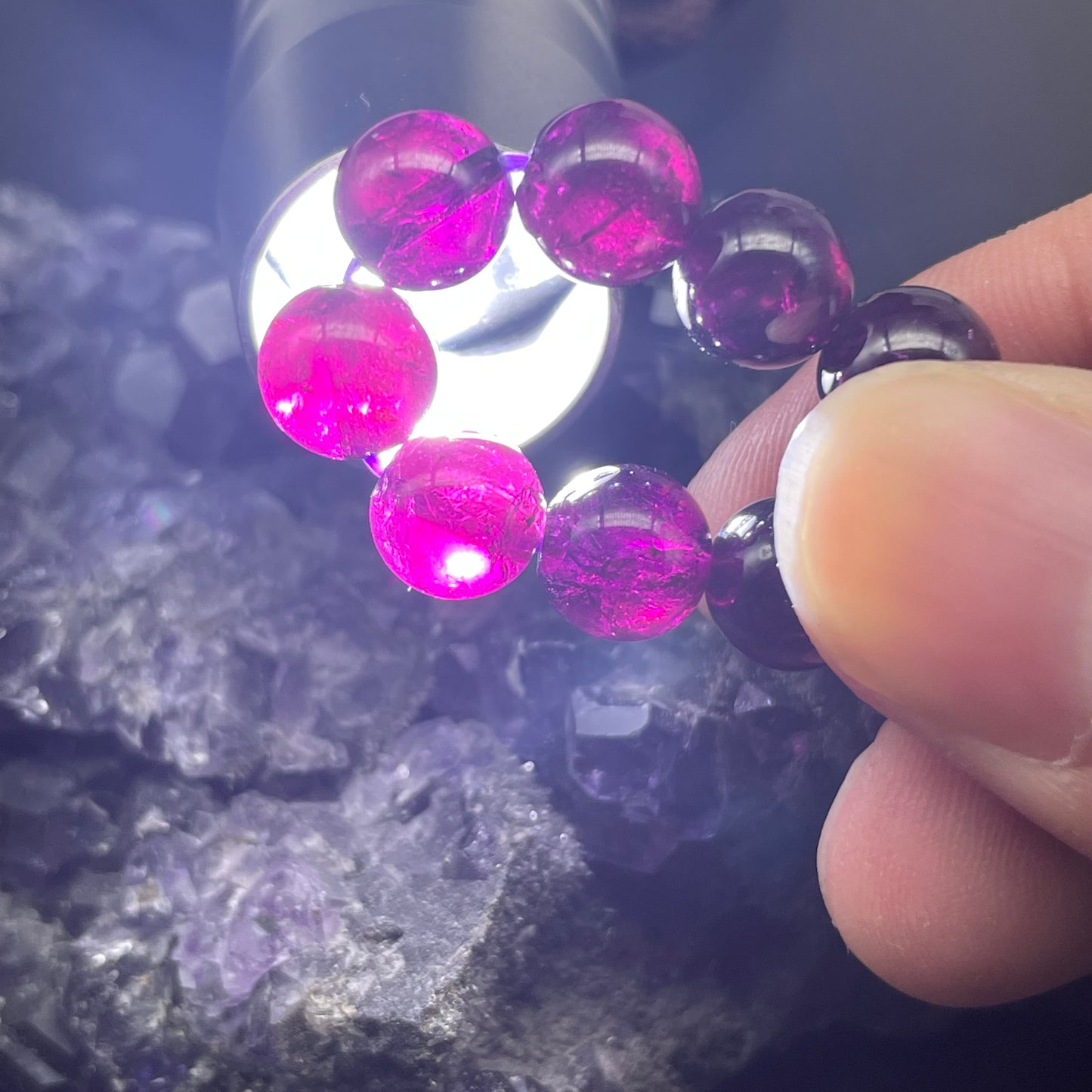 紫牙烏石榴石手串 8mm