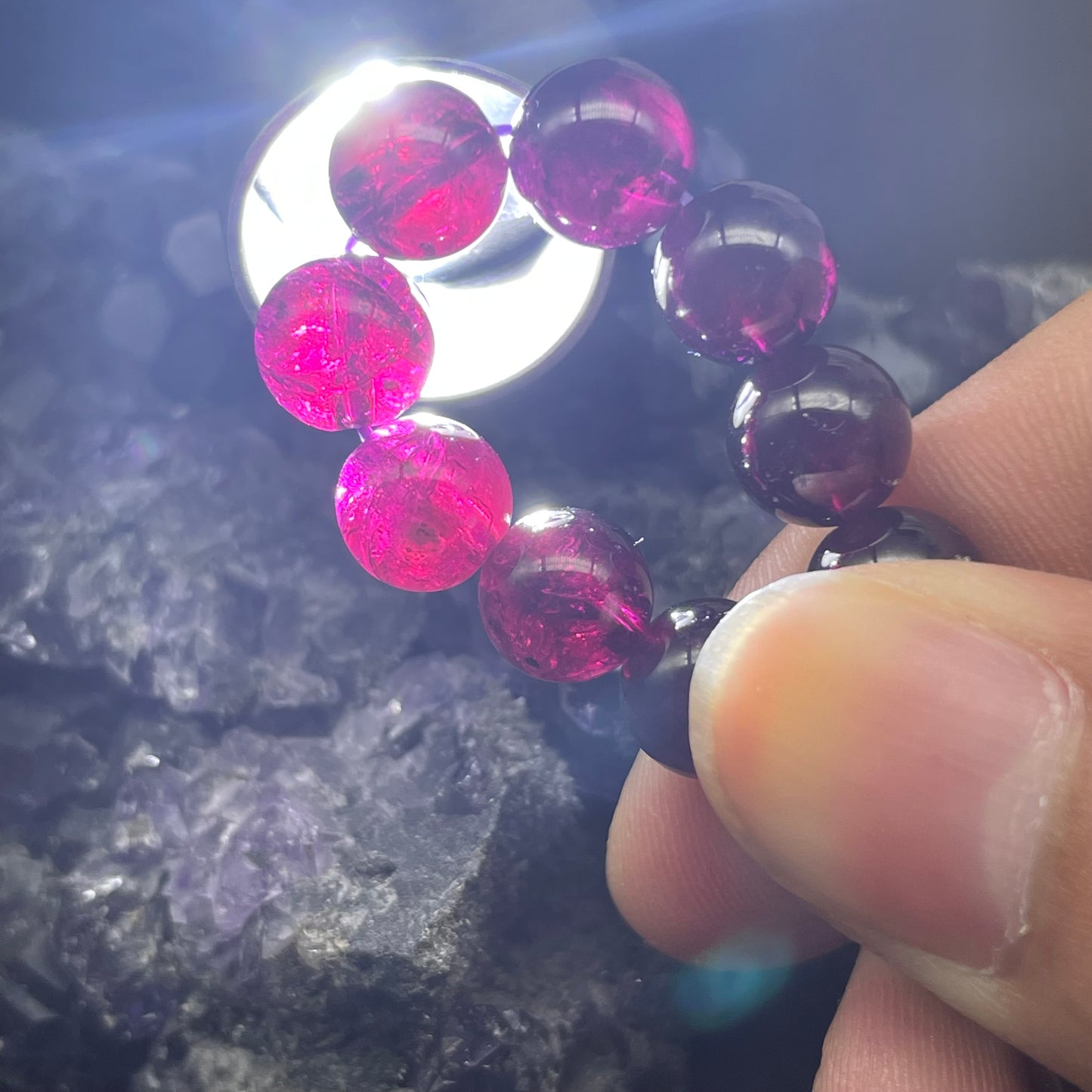 紫牙烏石榴石手串 8mm