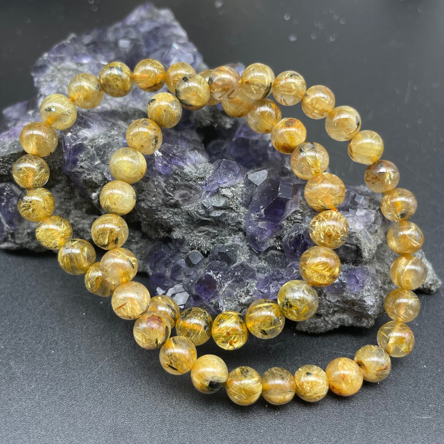 滿礦母礦鈦晶手串 7mm