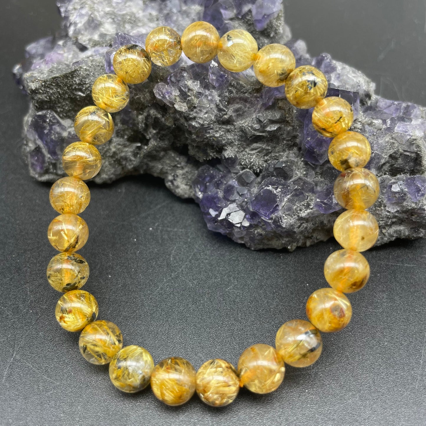 滿礦母礦鈦晶手串 7mm