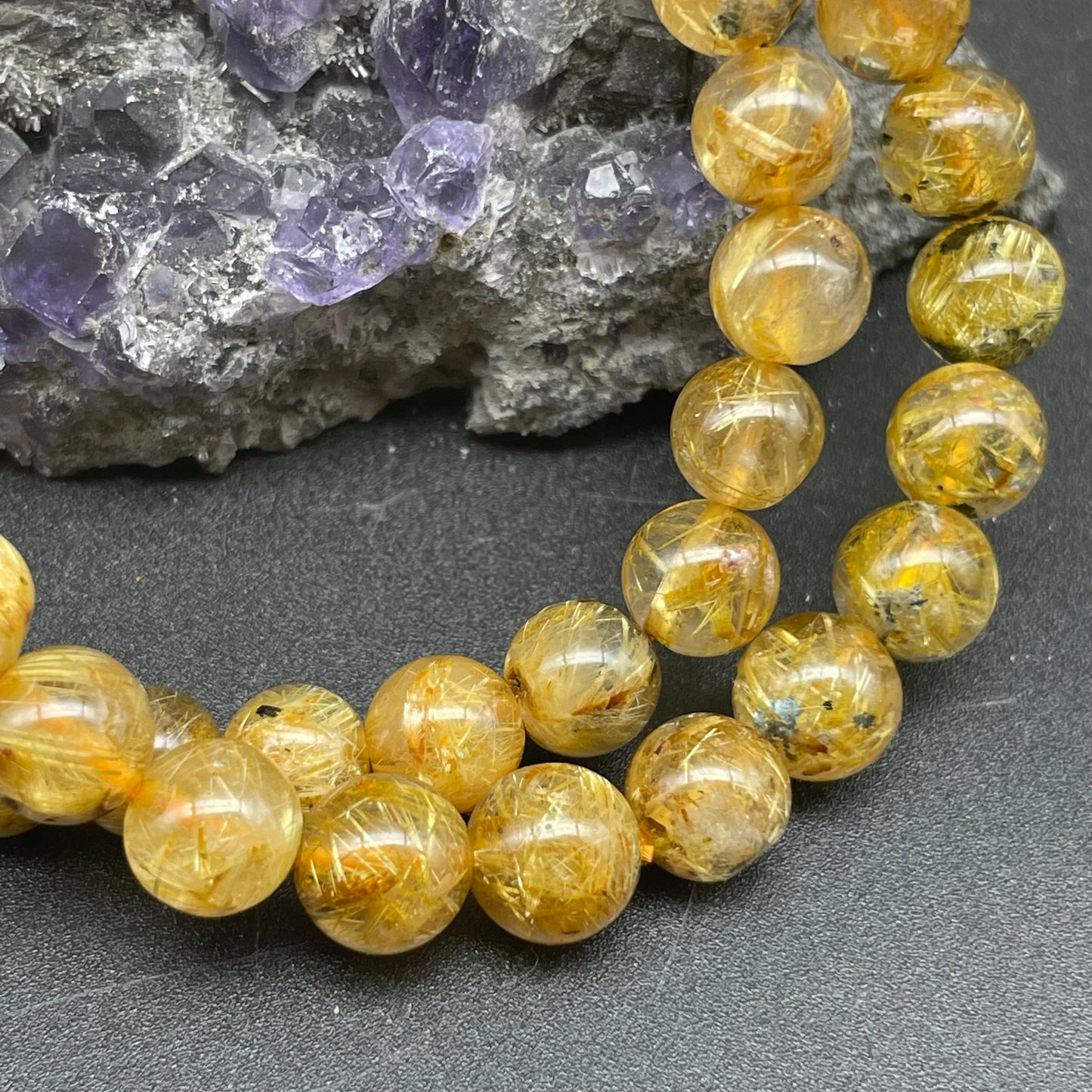 滿礦母礦鈦晶手串 7mm