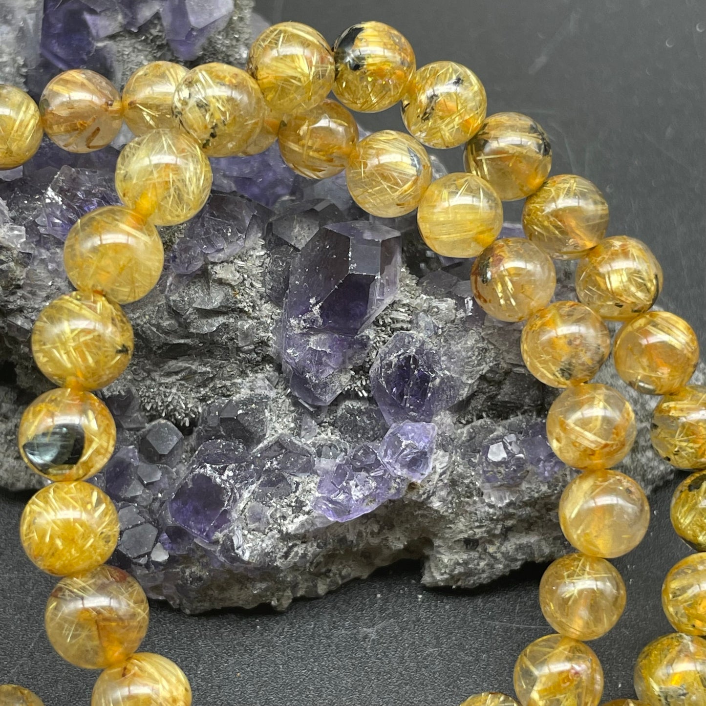 滿礦母礦鈦晶手串 7mm