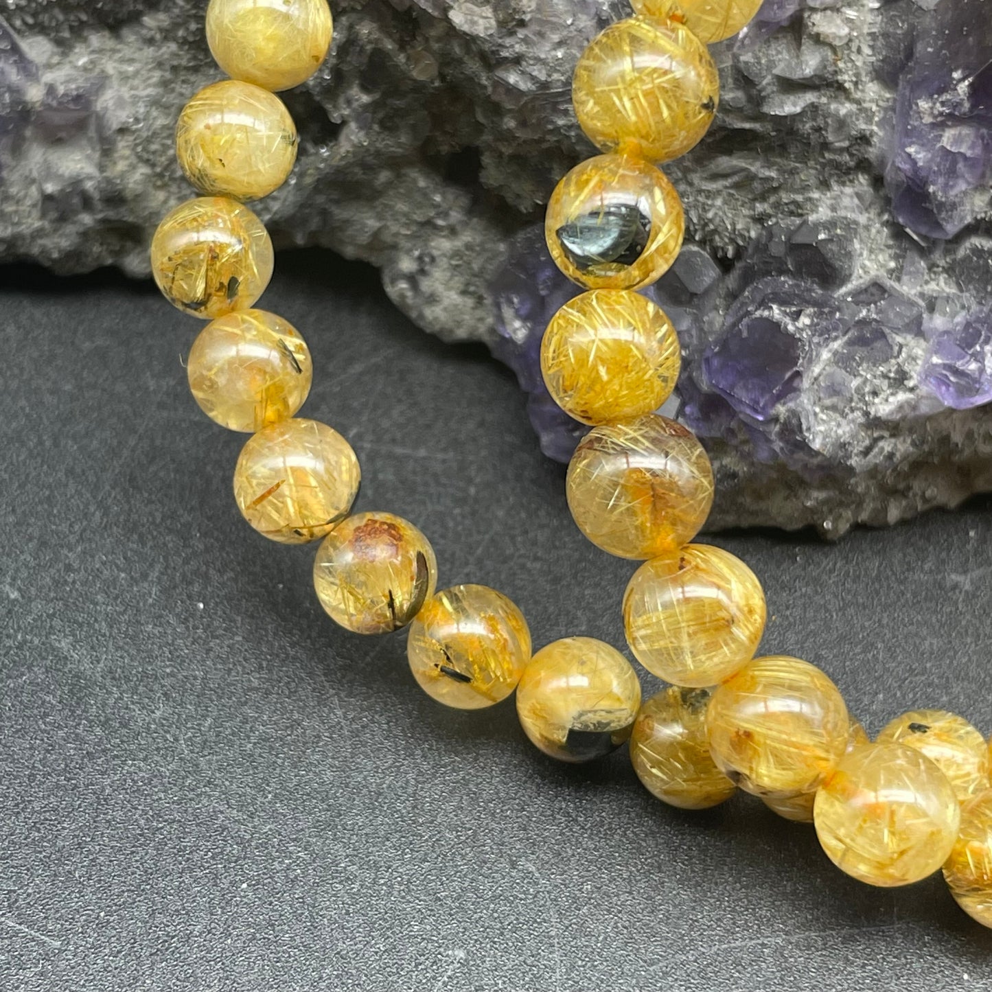 滿礦母礦鈦晶手串 7mm