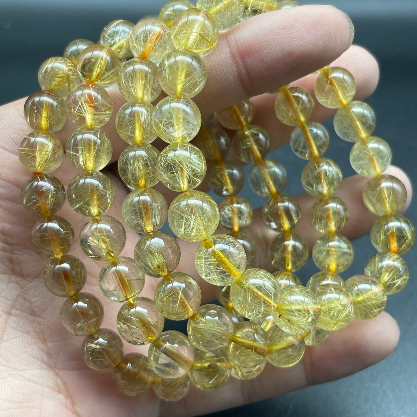 極品金髮晶手串 10mm