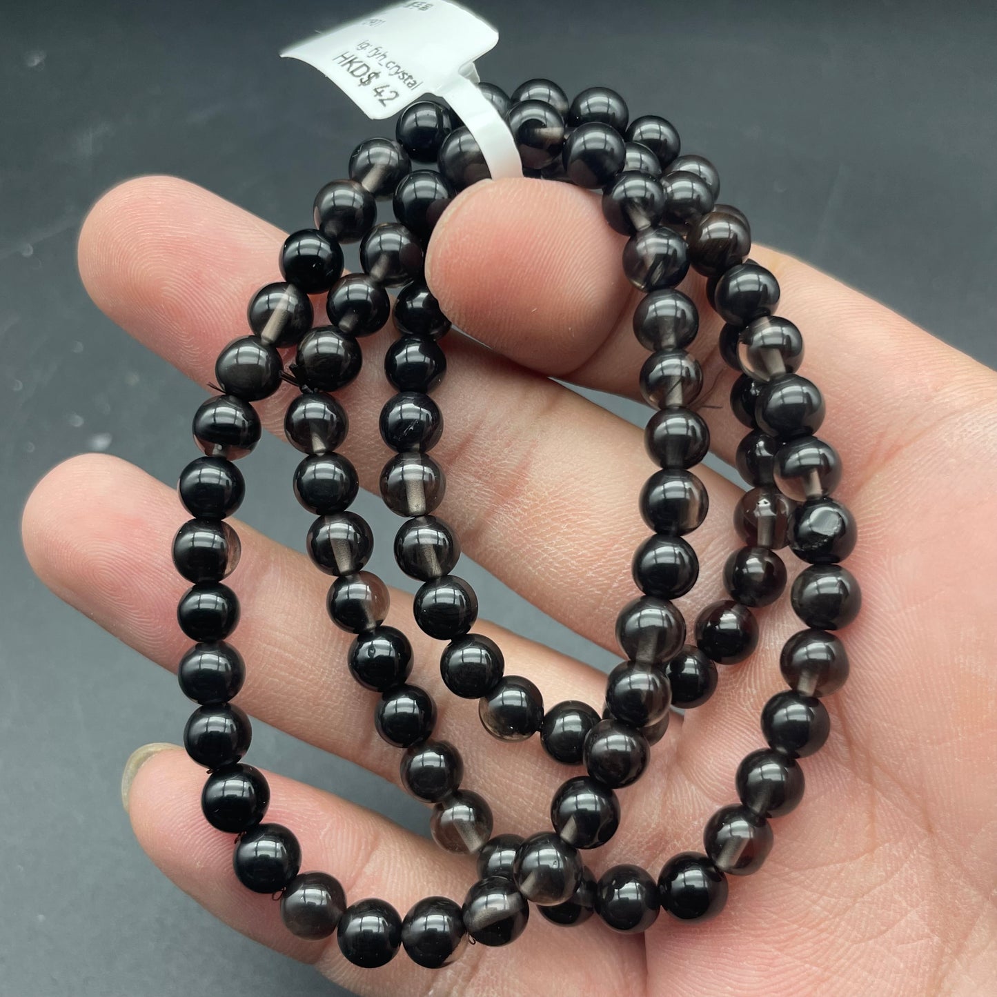 三圈冰曜石手串 6mm