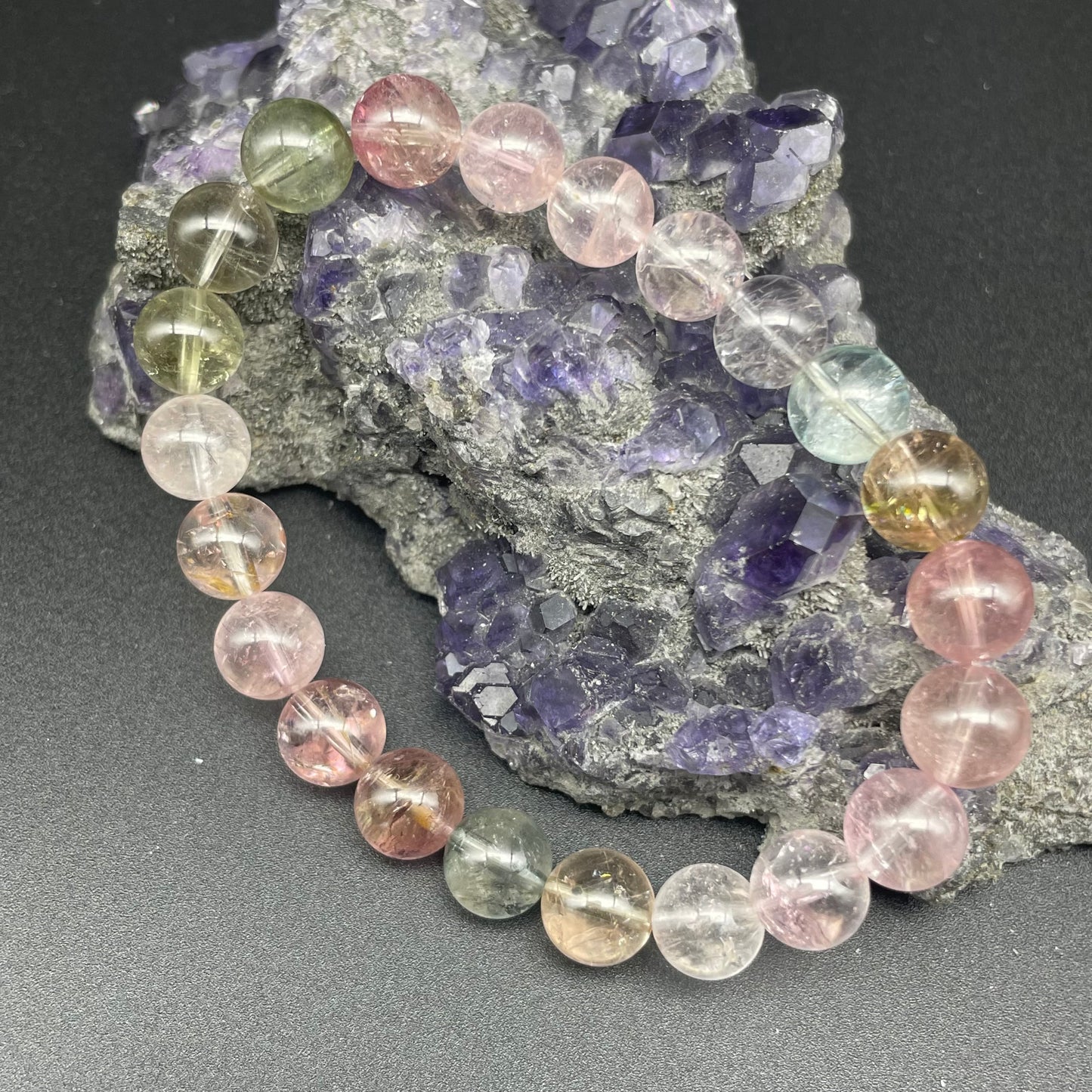 「一圖一物」全透體夢幻馬卡龍碧璽手串 8.7mm