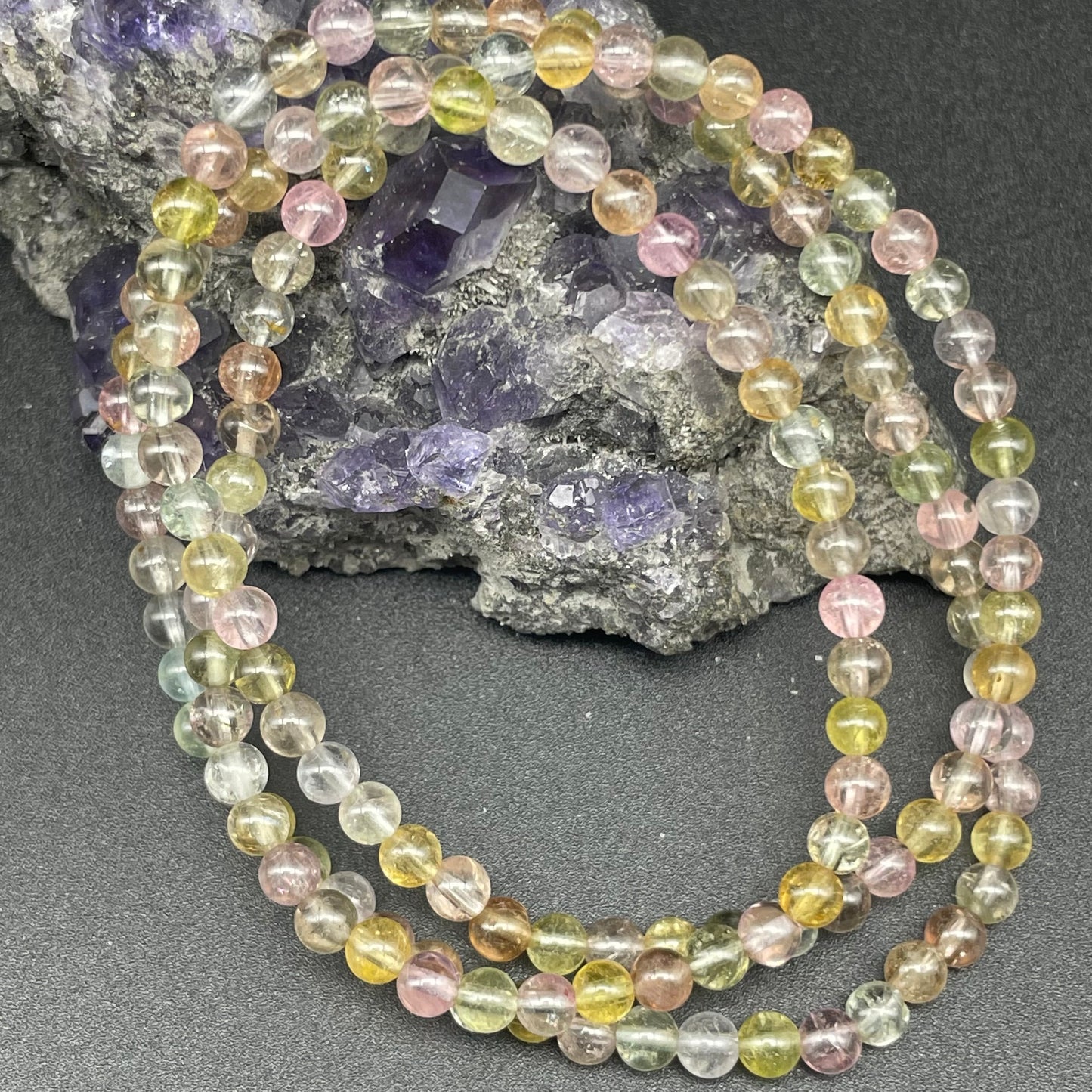 全透體三圈馬卡龍碧璽手串 4mm