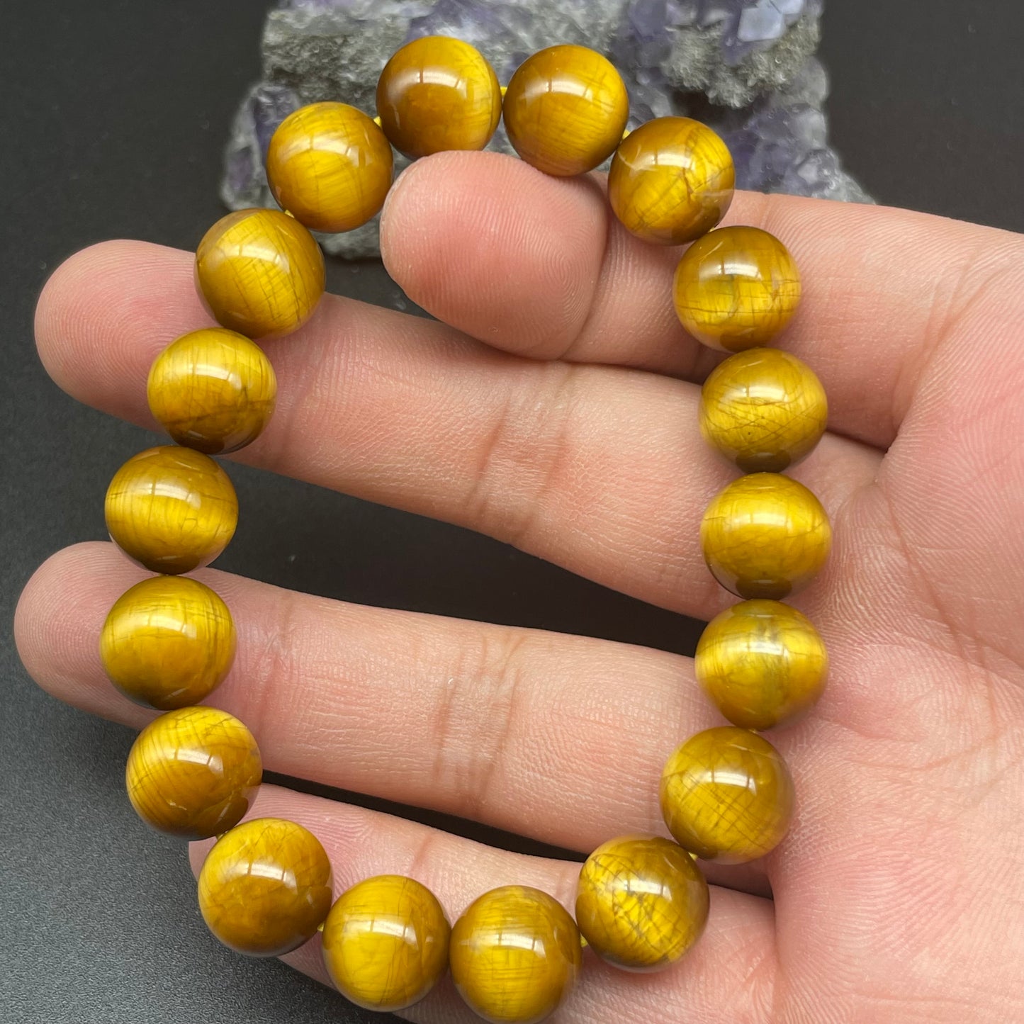 「一圖一物」強猫眼納米比亞金彼得石手串 10.5mm