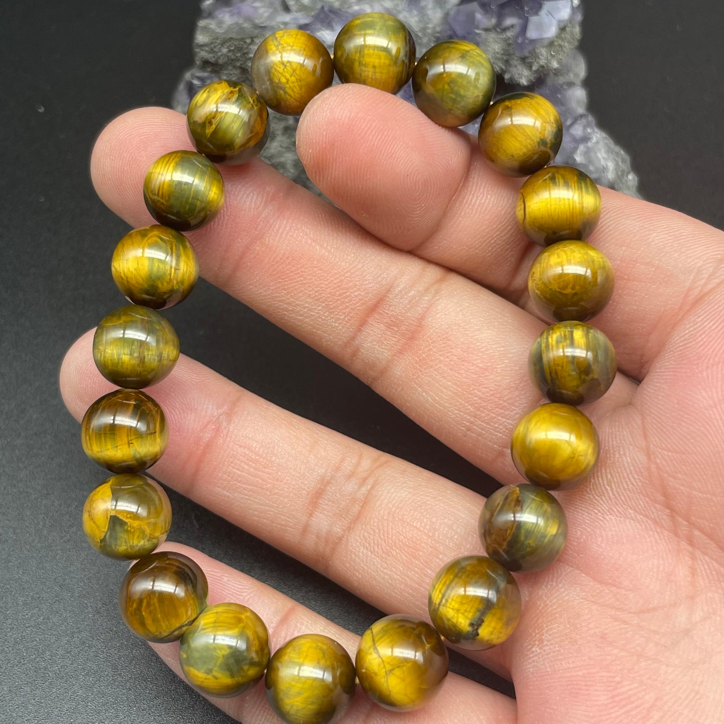 「一圖一物」強猫眼納米比亞藍金彼得石手串 10.5mm
