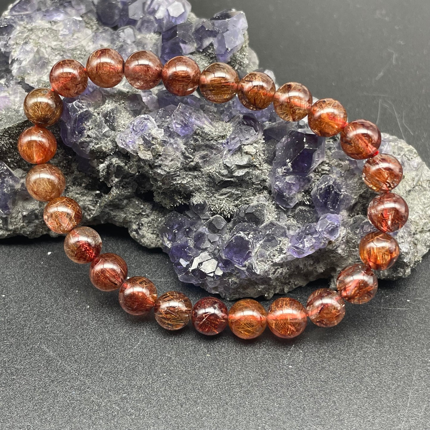 「一圖一物」密礦銅髮晶手串 7mm