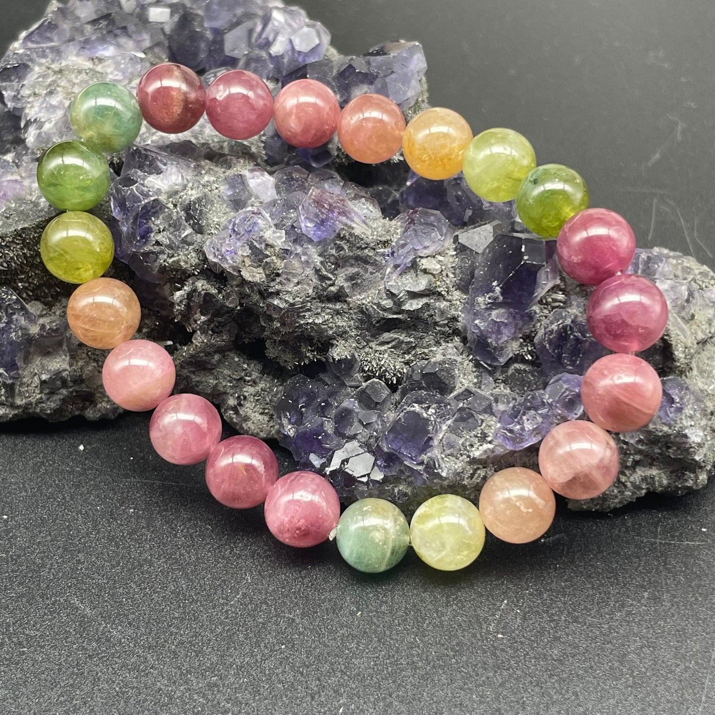 「一圖一物」全透體彩虹碧璽手串 8.1mm