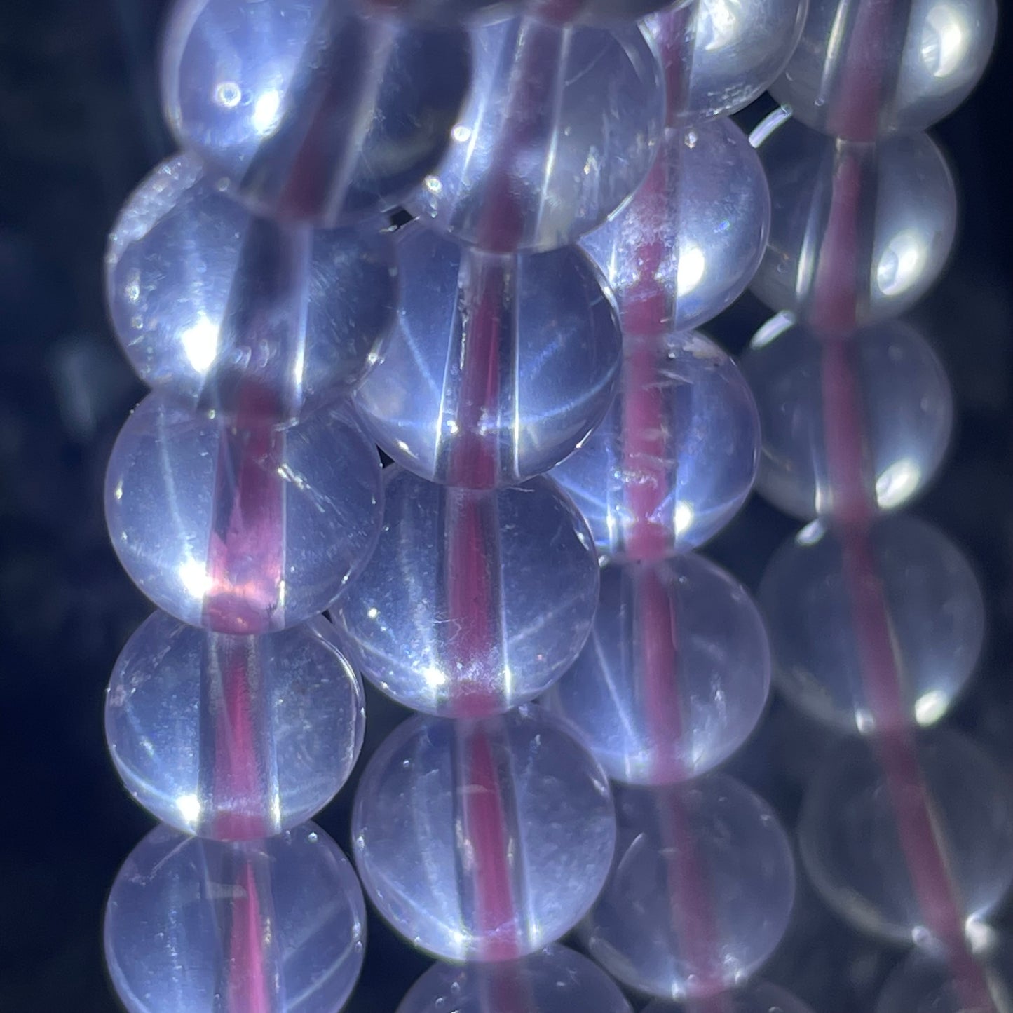 莫桑比克果凍體星光粉晶手串 7mm