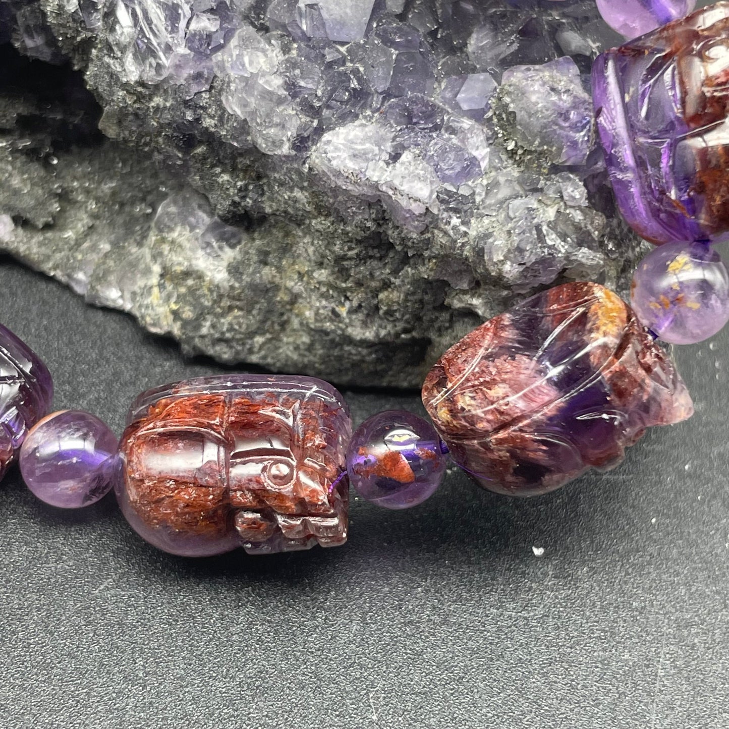 紫幽靈貔貅手串 11mm