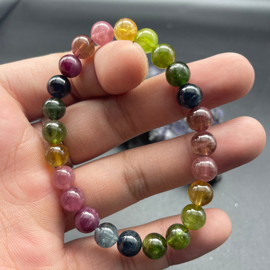 「一圖一物」透體彩虹碧璽手串 7mm