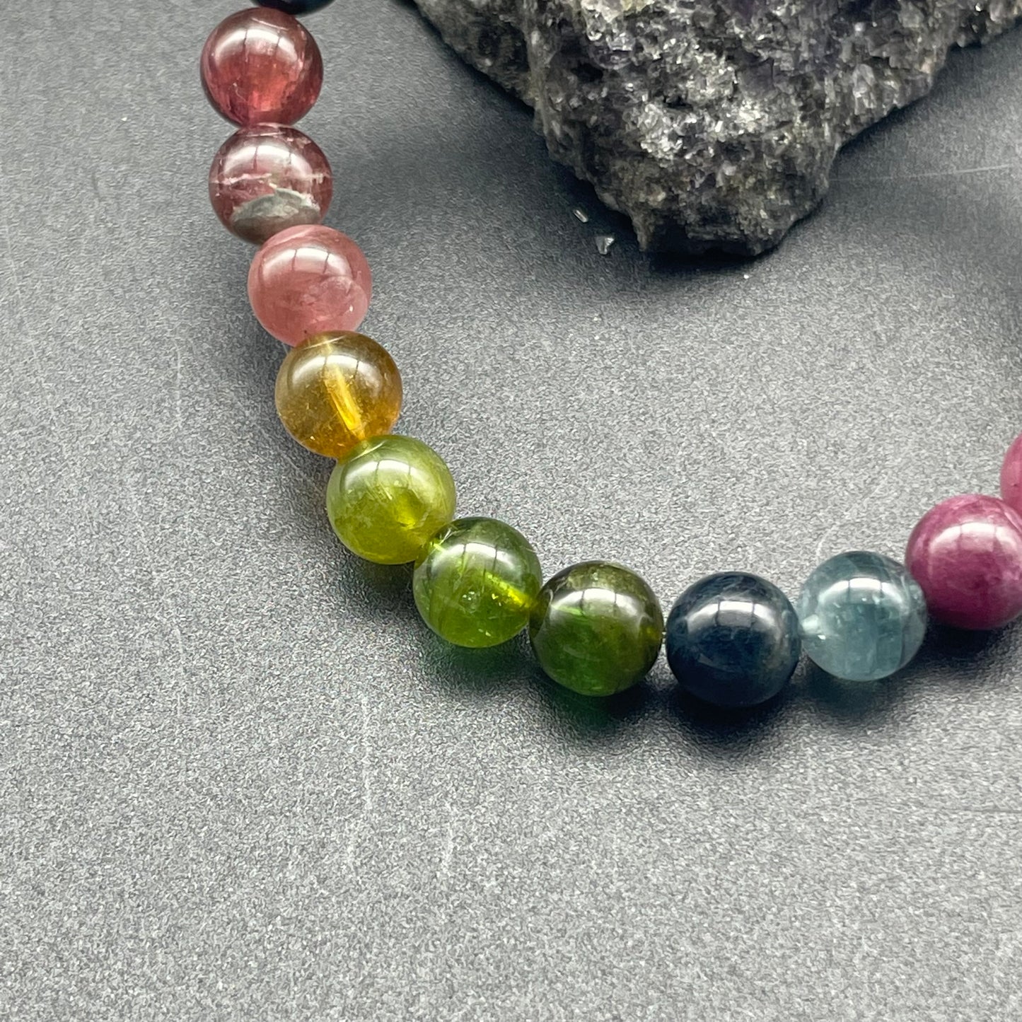 「一圖一物」透體彩虹碧璽手串 7mm