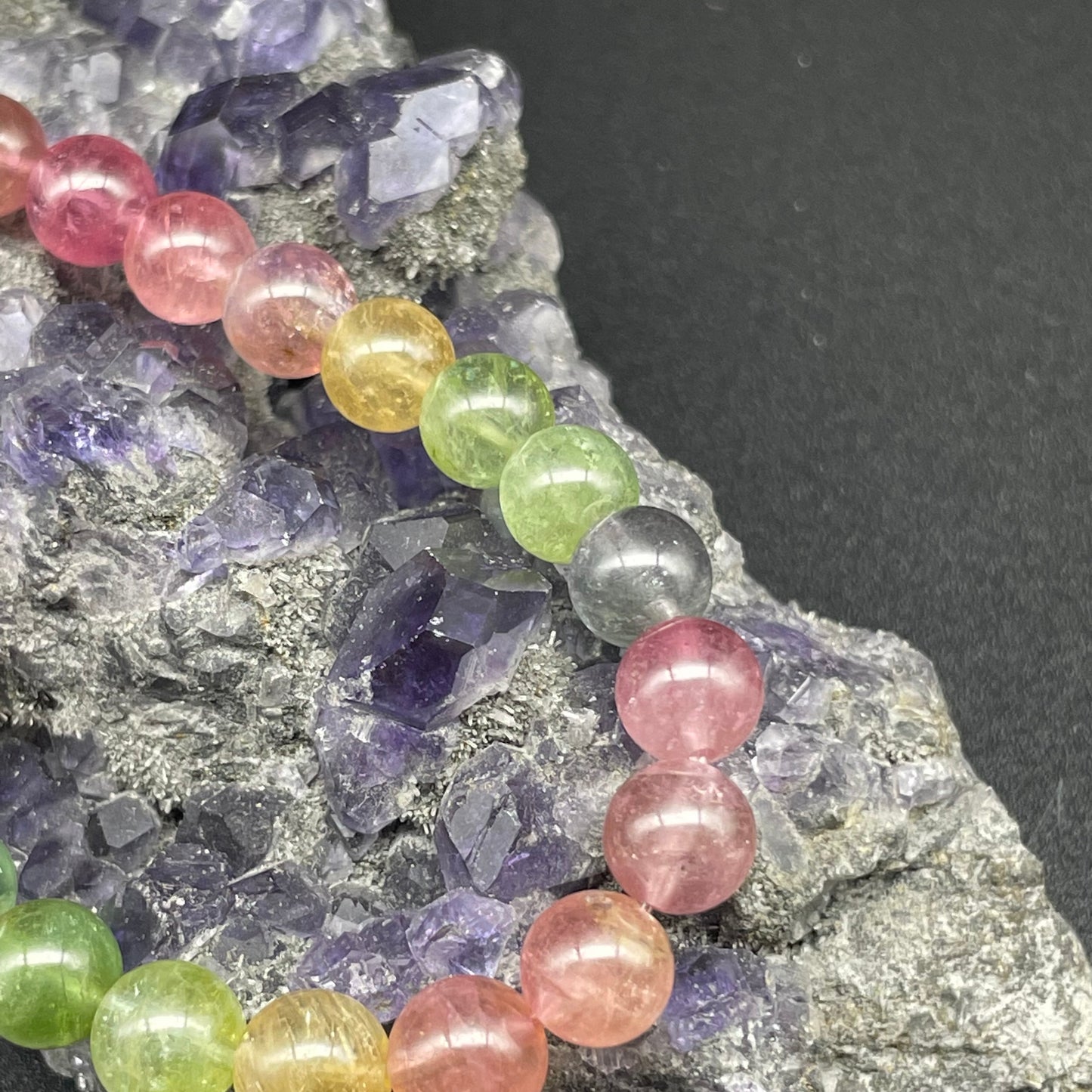 「一圖一物」全透體彩虹碧璽手串 7mm